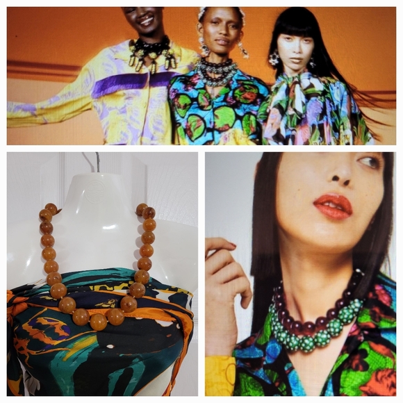 Bauble necklace/ Amber